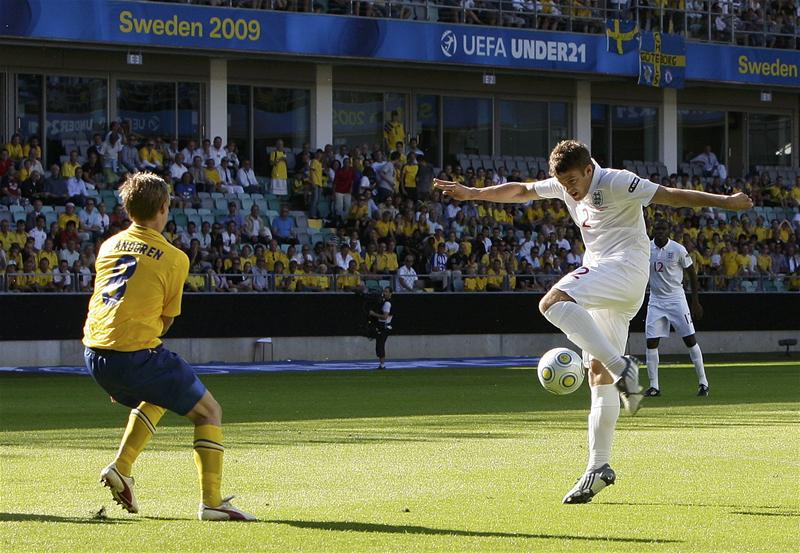 Martin Cranie scores against Sweden